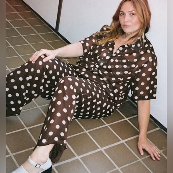 Lisa Says Gah Tops - Lisa Says Gah Casual Brown and Cream Button Down Shirt